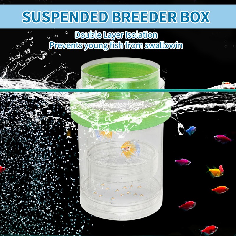 CAPASTEC Suspensions Breeder Box, Floating Mesh Isolation Fish Tank Separator