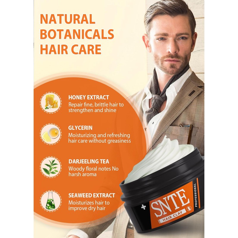 Samnyte Hair Clay Hair Wax - 4.2oz Strong Hold Hair