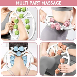 Yuragim Massage Roller, Massage Roller, Leg Massager, Cellulite Deep Tissue Massage Arm, Massage Roller with Handle Leg, Massage Roller (Pink)