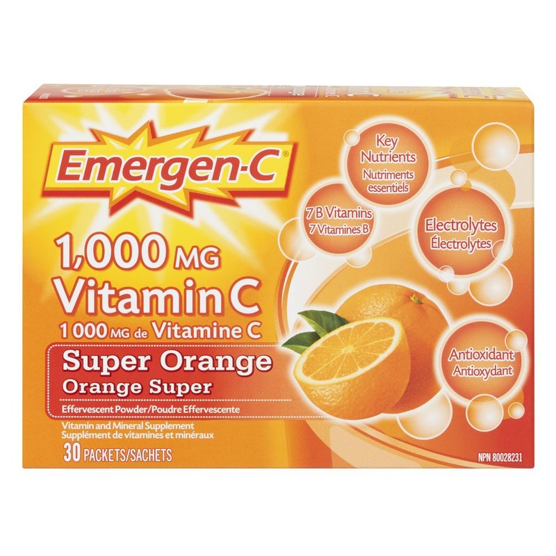 Emergen-C VITAMIN C EFFERVESCENT POWDER, Super Orange / 30PK