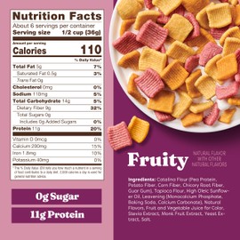 Catalina Crunch Protein Cereal | Sugar Free Breakfast Cereal with 11g of Protein | Gluten Free, Keto Friendly | Fruity - 8 oz. Bag (Pack of 4) - Packaging May Vary