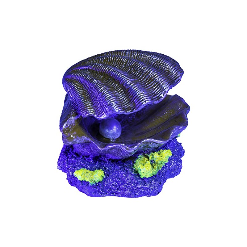 GloFish Clam Ornament, Detailed Aquarium Ornament, Hideaway For Fish