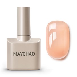 MAYCHAO 15ML Clearly Nude Builder Nail Gel 7 in 1 Clear Nude Builder Strengthener Gel Nail Polish for Nail Extension, Hard Gel Builder Base Gel Rhinestone for Valtines Home Manicure, 0.5 OZ-23