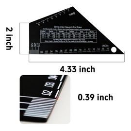 esahpss Guitar String Action Gauge,Tool Accessories For Electric Guitar Ballad Bass Fingerboard With String Pitch Ruler，Black