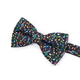 OCIA - Pajarita ajustable con diseño preatado para adultos y niños, Negro (nota musical), Talla única