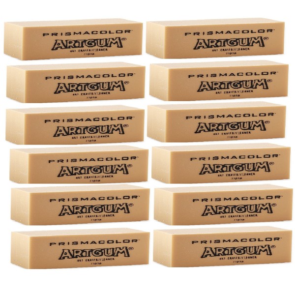 Prismacolor® Design ArtGum Erasers, Beige, Pack of 12 (73030)