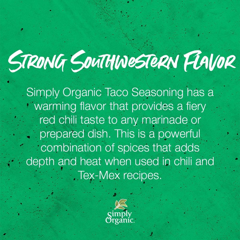 Simply Organic Spicy Taco Seasoning, Certified Organic, Gluten-Free | 1.13