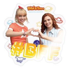 Spreadshirt Bibi & Tina Simply Anders BFF Best Friends Sticker, Max. 10 x 10 cm, 10 x 10 cm, Glossy Transparent