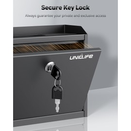 Uniclife Wall Mounted Mailbox with Key Lock & Newspaper Holder, Suggestion Box with Top Slots, Key Drop Box, Safe Lock Box, Metal Donation Box, Ballot Box for Office Business Activity