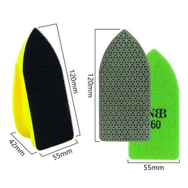 NBB Diamond Hand Sanding Pad for Grinding or Polishing Diamond Sanding Block Sanding Sponge with Foam Back for Grinding Stone Ceramic Tile Glass Wood Metal (60/120/200/400# Replaceable)