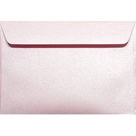 Netuno 25 Pink Pearlescent envelopes DIN C6 114x162mm 4.49x6.39 inches 120gsm Majestic Petal gummed Straight Flap no Window Pearly metallised for Invitations Wedding Greeting Cards Letter Flyers RSVP