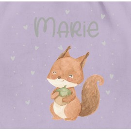 Geschenk mit Namen personalisiert by Shirtracer - Gym Bag Backpack - Animals - Squirrel Squirrel, 06 Pastel Purple, Unit size
