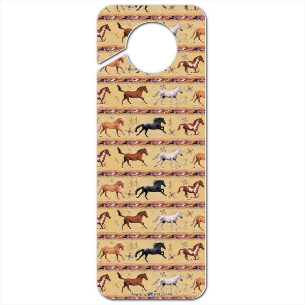 GRAPHICS & MORE Horses Southwestern Border Pattern Plastic Door Knob