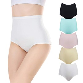 FallSweet No Show High Waist Briefs Underwear for Women Seamless Panties Multi Pack (Multi,XXL)