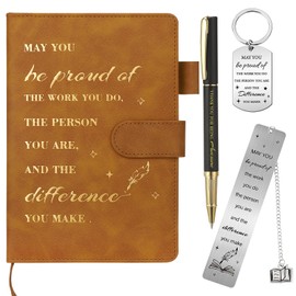 Candcamp Thank You Gifts Appreciation Gifts Birthday Presents Inspirational Motivational A5 Brown Notebook Pen Bookmark Keyring Leaving Present for Men Women Colleagues Employee Nurse Teachers