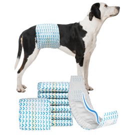 Dono Dog Diapers Male, Disposable Male Dog Wraps with Wetness Indicator, Super Absorbent Puppy Diapers Male, 3D Contoured Core, 360 ° Leak-Proof for Incontinence Excitable Urination, 16 Ct, L