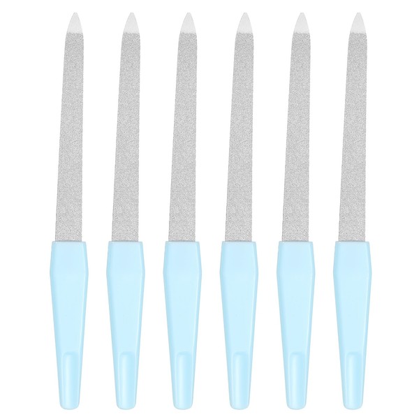 HARFINGTON 6pcs Metal Nail Files, 180 Grit Fingernail Files, Double
