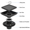 6 Inch Square Shower Drain with Flange - Quadrato Pattern