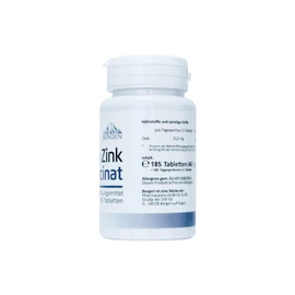 Zinc Tablets - 185 Pieces in a Yearly Supply. 25 mg Zinc. Highly Bioavailable Zinc Bisglycinate (Zinc Chelate). Laboratory Tested. No Unwanted Additives. High Dosage, Vegan, Made in Germany