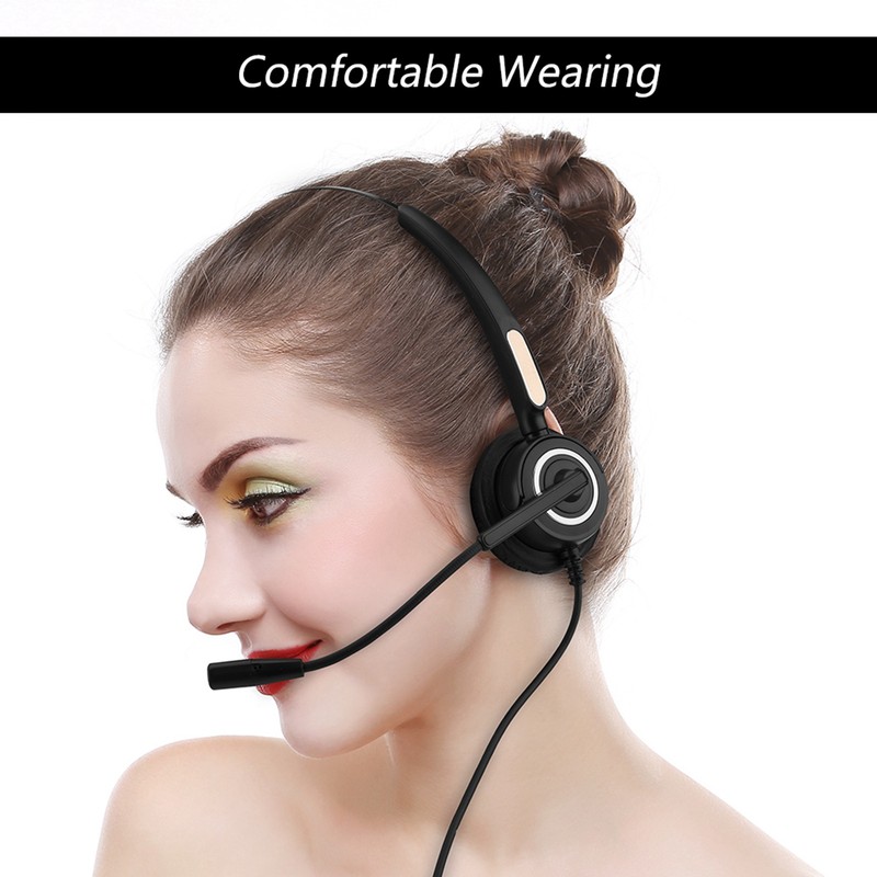 Call Center USB Headset Light Weight Noise Cancelling USB Call