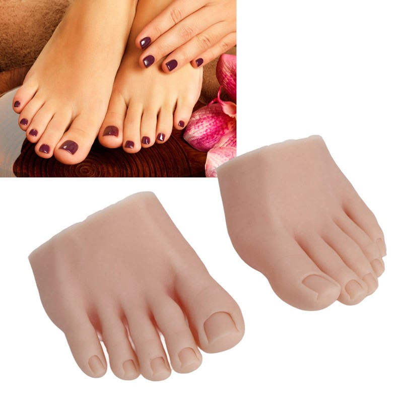 1 Pair Silicone Foot Model, Nail Art Training Display Fake