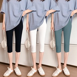 Women's Summer Modal Cropped Yoga Pants - Thin, Stretch, Slimming, Opaque Plus Nude + 80-100 Geun 5ea