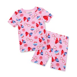 babee Reshinee Bamboo Viscose Toddler Girls Kids Pajama Sets Short Summer Cool Snug fit Sleepwear Pjs 2pcs Set 4-5T