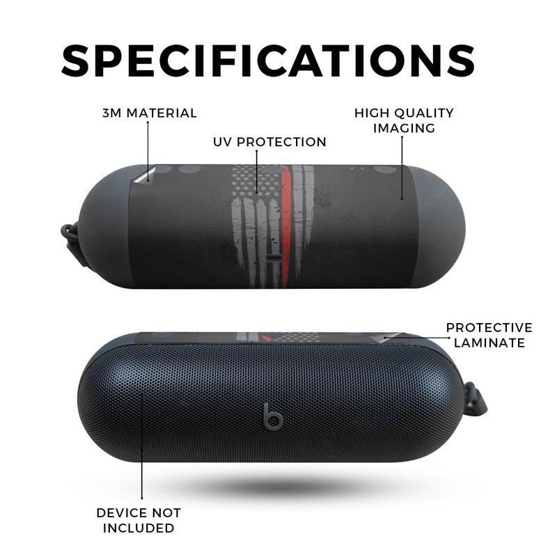 Speaker Skin Compatible with Beats Pill (2024) - Thin Red