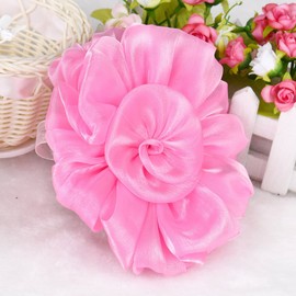 1 Pair Flower Curtain Tiebacks for Baby Nursery Room Girl’s Bedroom Window Drapes Wedding Birthday Party Decoration Ties Holdbacks Home Bridal Shower Gift Ornament (Pink)