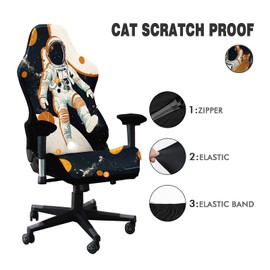 QYZDLM Gaming Chair Covers Slipcovers, 3D Printing Stretchable Elastic Computer Reclining Gaming Chair Seat Cover with Armrest Cover (No Chairs)(D)