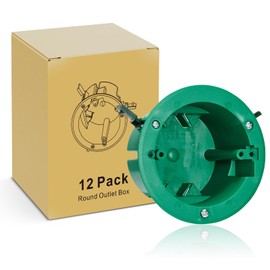 CycevSun Round Electrical Old Work Ceiling Box, PVC, UL Listed, 12 Pack