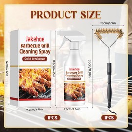 Grillreiniger Set,Grillreiniger 120ml + Grillbürste,Grill Reiniger für Gasgrill,Edelstahlreiniger Grill,Grill Reinigungsset für Grillrost,Gasgrill, Holzkohlegrill, Gusseisengrill
