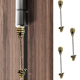 SWNACOR 3 Pcs Brass Bee Hive Hinge Heads Decorative Topper, Magnetic Hinge Head Toppers, Fun Bee Gifts for Women Mom Grandma Wife, Vintage Bee Hive Statue Door Hinge Head Home Decoration