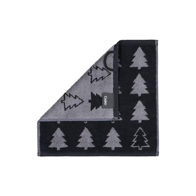 Cawö Home Flannels Christmas Edition Christmas Trees 794 Black -