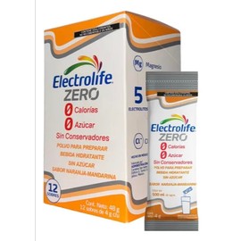 ELECTROLIFE Zero Polvos, Sabor Naranja-Mandarina caja C/12 sobres