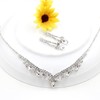 Uloveido Fashion Crystal Necklace and Stud Long Earrings Set, Rhinestone
