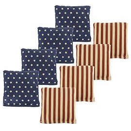 Nattork Premium Cornhole Bags All Weather Duckcloth Cornhole Bean Bags Set of 8 for Tossing Game - Regulation Weight & Size (Includes Tote Bag)