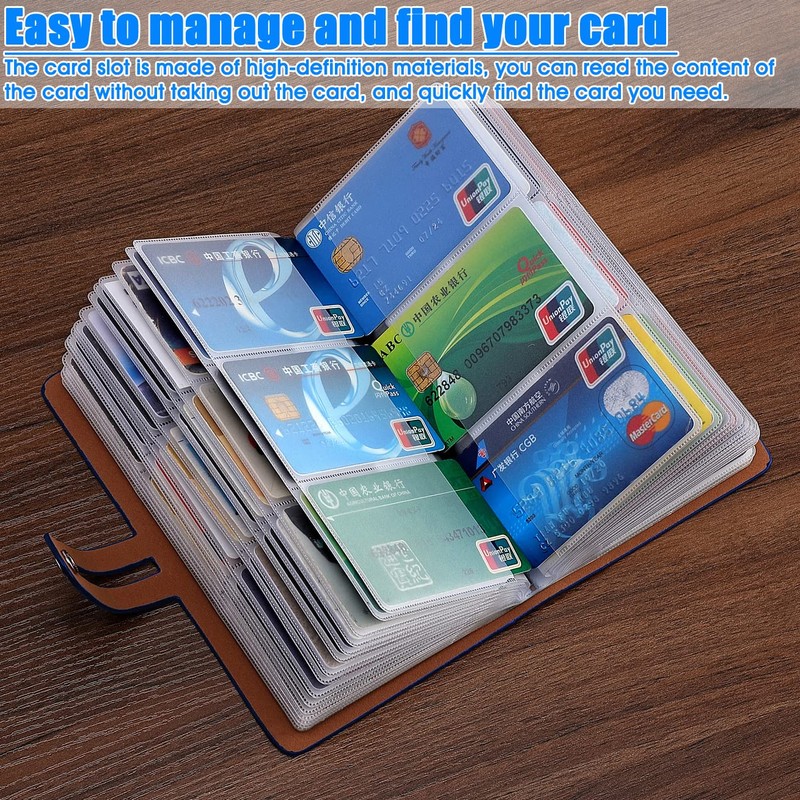Romozi RFID Credit Card Holder, Leather Business Card Organizer with