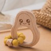 Avocado Teething Ring for Baby Natural Wood Yellow - Chew