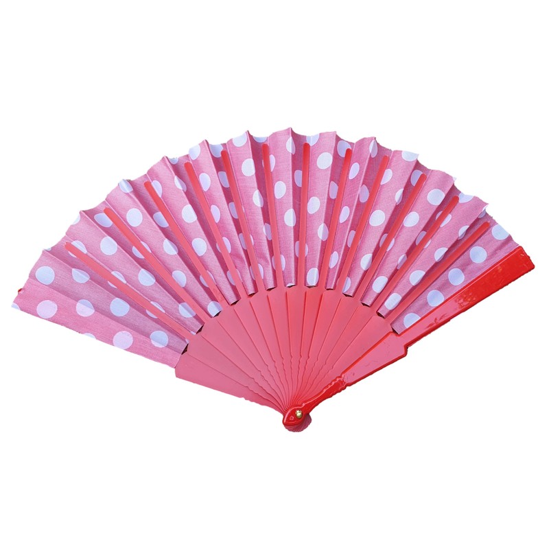 Fat-catz-copy-catz Red Polka Dots Spotted Portable Foldable Spanish Hand Fan