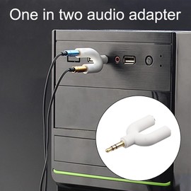 WsjiaboFux Blue U3 3.5mm Headphone Splitter Adapter Audio Converter Practical Fast Transmission Metal 1 Male to 2 Female Jack Splitter for Earphone Adapters Headphones, Earbuds and Accessories