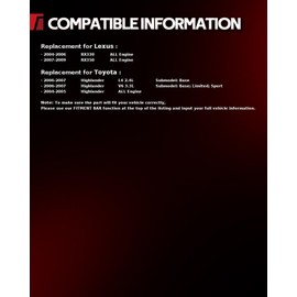 Torchbeam Hydraulic Power Steering Rack and Pinion Replacement for Lexus 2004-2006 RX330, 2007-2009 RX350, Toyota 2004-2005 Highlander All Models, 2006-2007 Highlander 2.4L 3.3L Replace# 262617