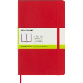 Moleskine Classic - Cuaderno de tapa blanda, diseño de lunares, Plano, Rojo escarlata, Large