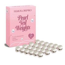 HAIOLORPRO 24 Pairs Veil Weights Magnetic, Double-Sided Pearl Veil Weights for Securing Long Veils - Strong Hold & Non-Damaging, Premium Outdoor Wedding Accessories for Brides (White)