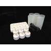 6pc Amber Rechargeable LED Tea Light Candles Set with Votives