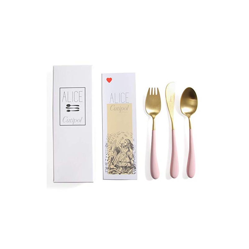 Cutipol ALICE SET Children's Cutlery (Pink x Gold)
