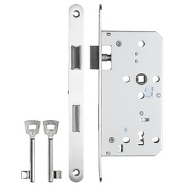 AGT Room door lock right: deadlock for room doors, latch and latch, DIN right (mortice lock, toilet, door lock, door fittings)