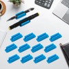 20 Pcs Adhesive Pencil Holders for Desk,Blue Silicone Pen &