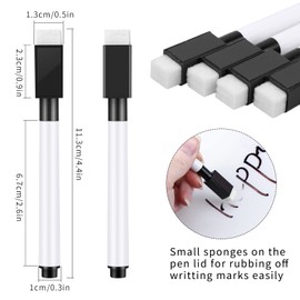 Meetory 20 Pcs Magnetic Whiteboard Markers Pens with Erase, Dry Erase Wipe Clean Markers Pens for Whiteboard, Kids Fine Tip Whiteboard Pens for School Office Supplies(Black)
