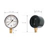 JIVTO 0-3 Psi Low Capsule Pressure Gauge,2-1/2" Dial,1/4" NPT Lower